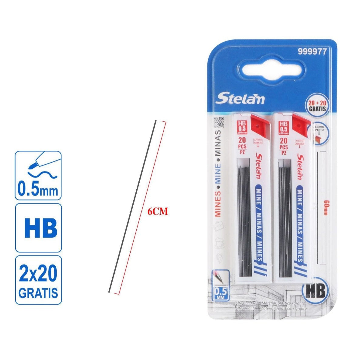 minas 0.5 mm | pack 3 tubos