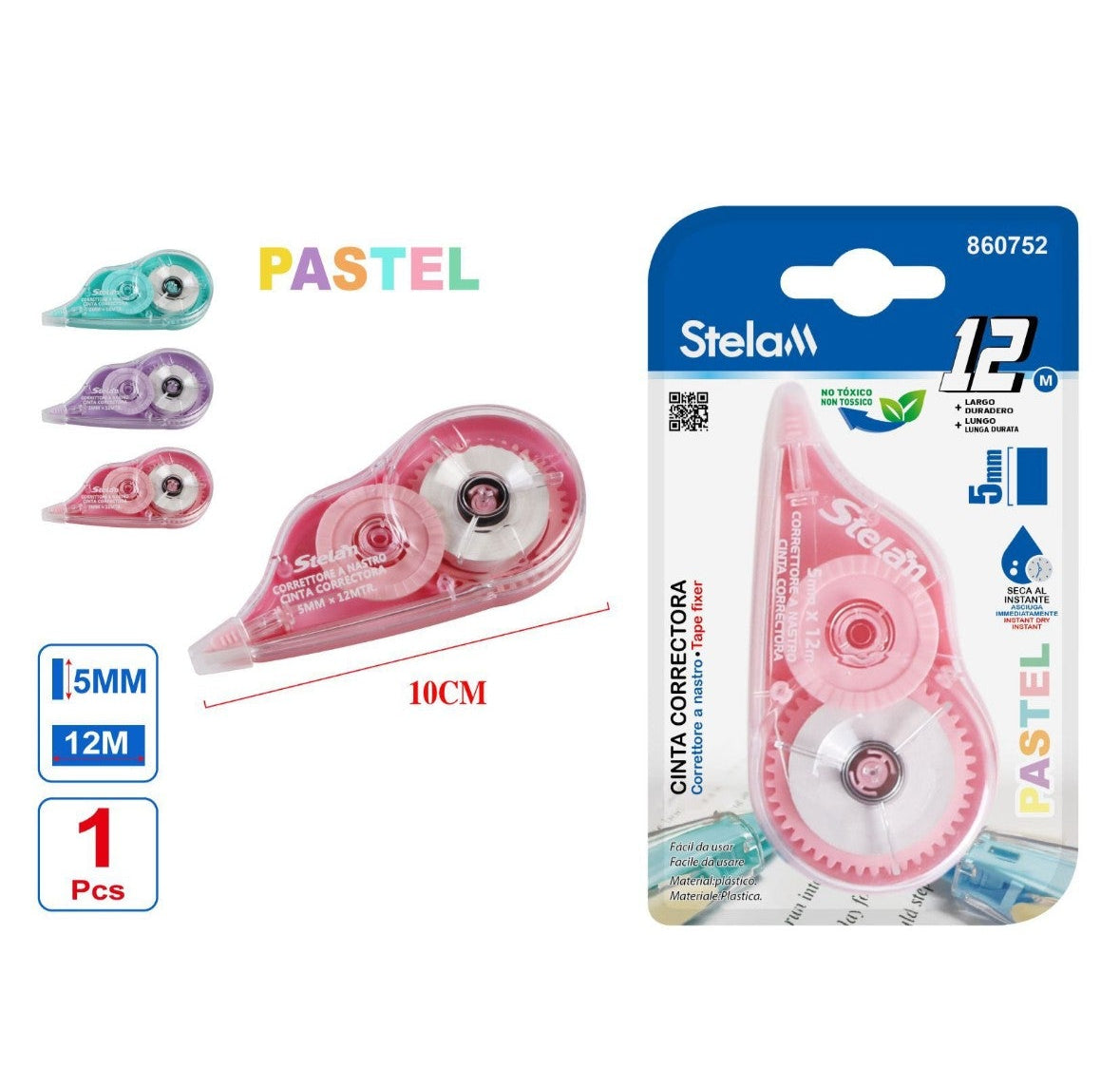 Cinta correctora pastel