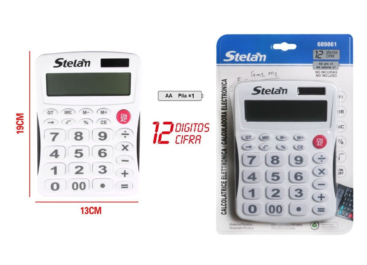 calculadora 12 dígitos | sobremesa | blanca