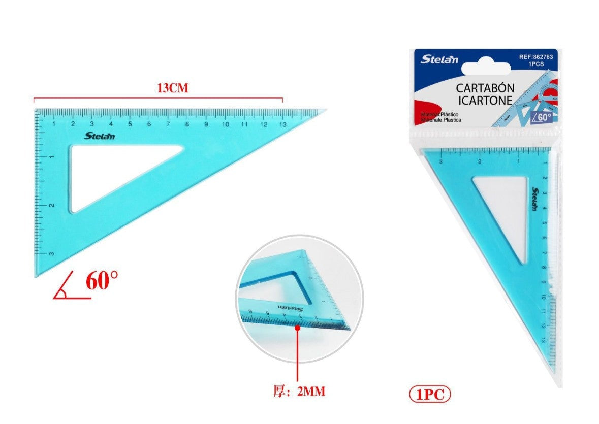Cartabón 60° 13 cm