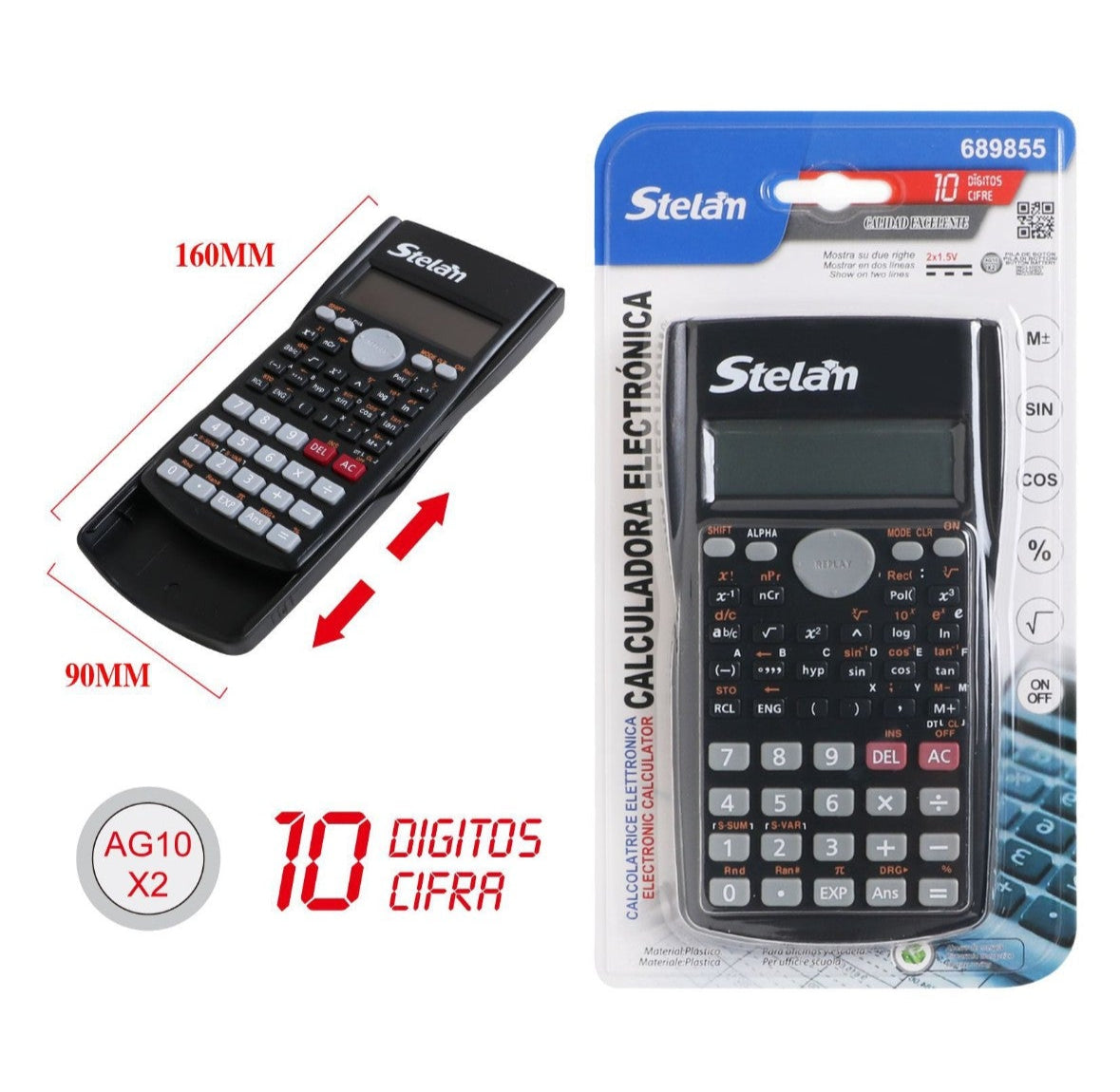 calculadora científica 10 dígitos | negra