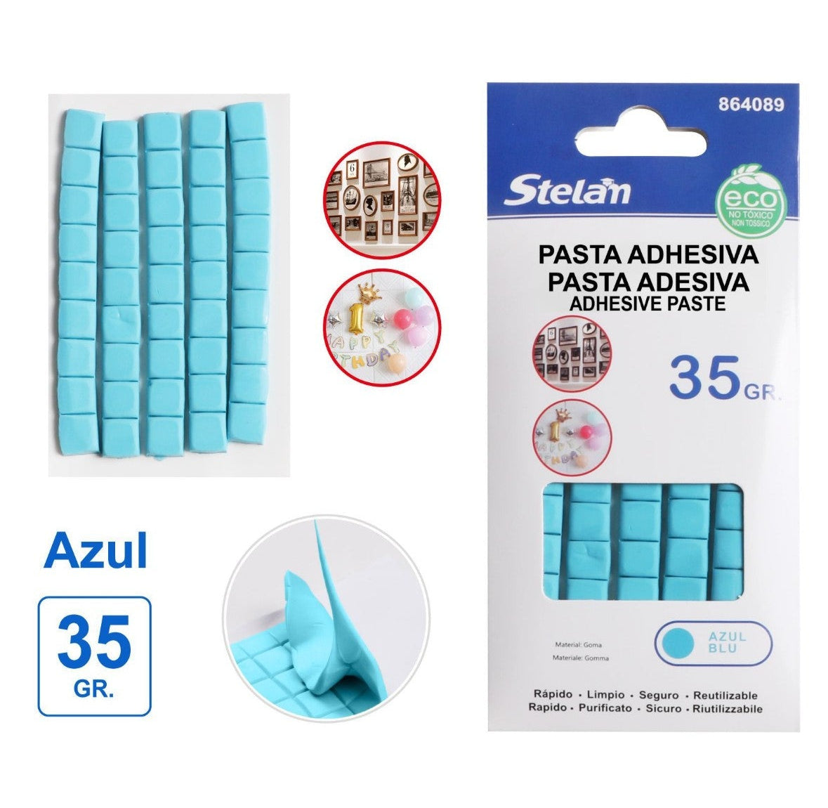 Pasta adhesiva azul
