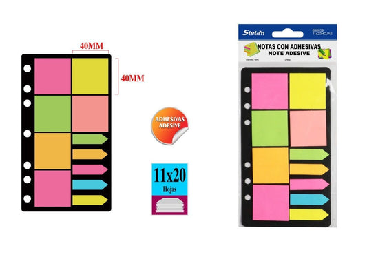 Set de Notas Adhesivas Multicolor con Marcadores